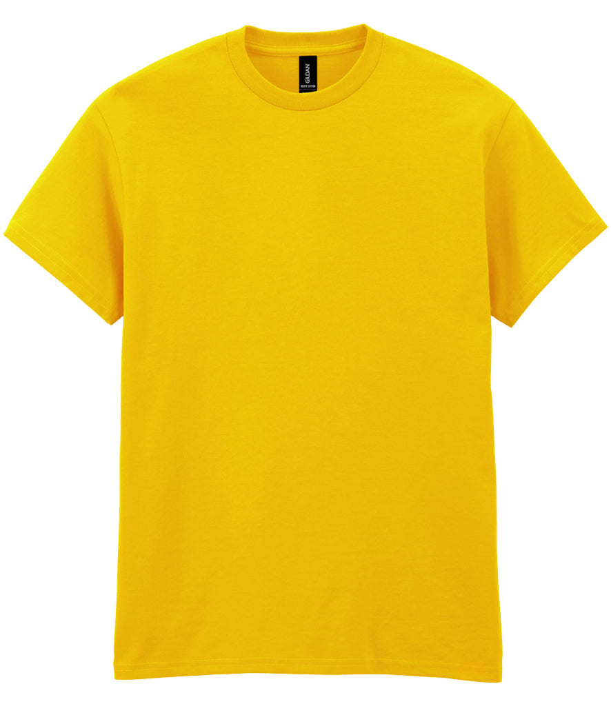 Daisy yellow heavy cotton T-shirt shown front-on, available for logo branding.