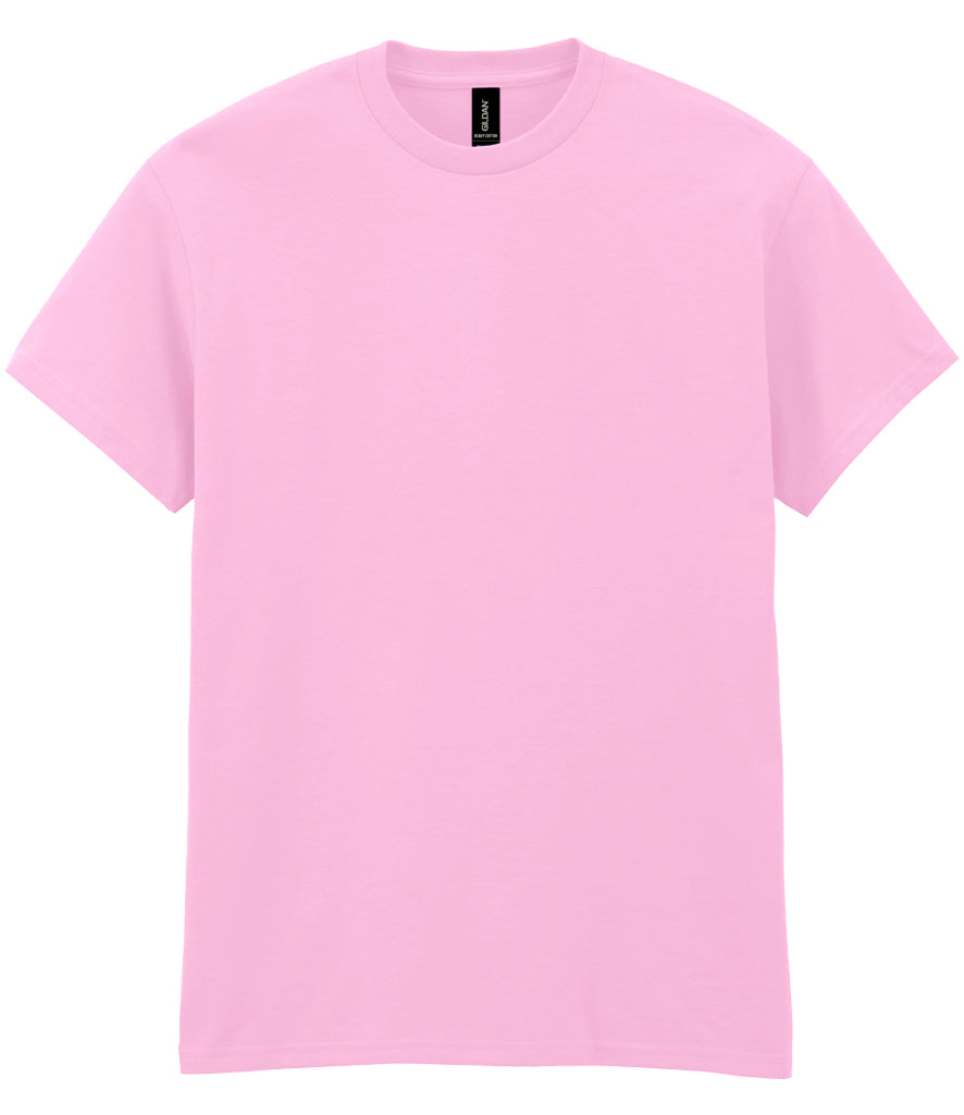 Light pink heavy cotton T-shirt shown front-on, available for logo branding.