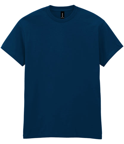 Navy heavy cotton T-shirt shown front-on, available for logo branding.