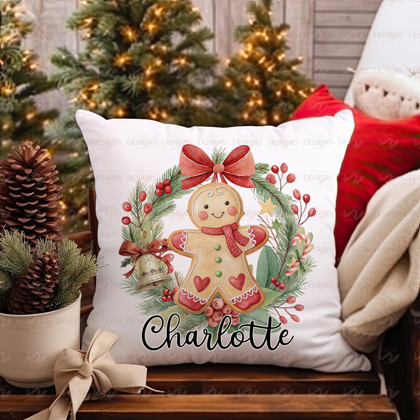 Gingerbread Wreath PNG – Limited Edition Digital Artwork With Transparent Background