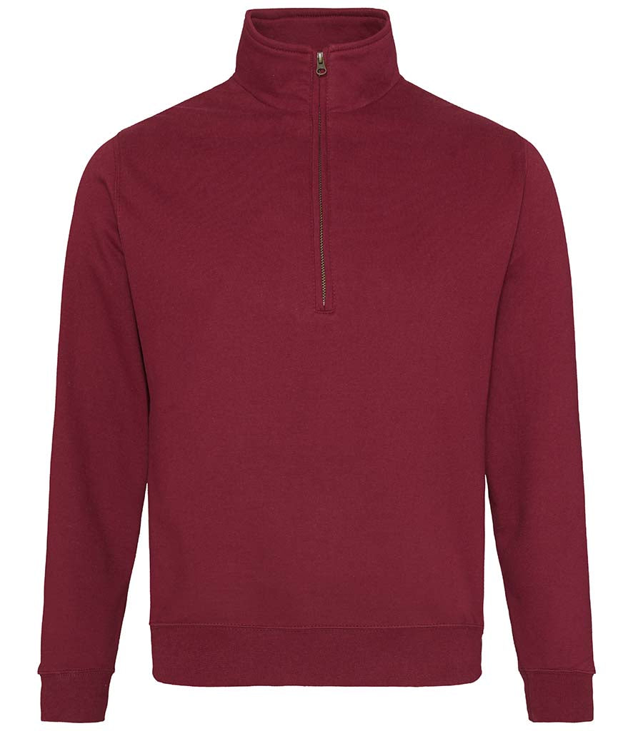 Burgundy children's 3/4 zip hoodie, front view, ready for personalisation