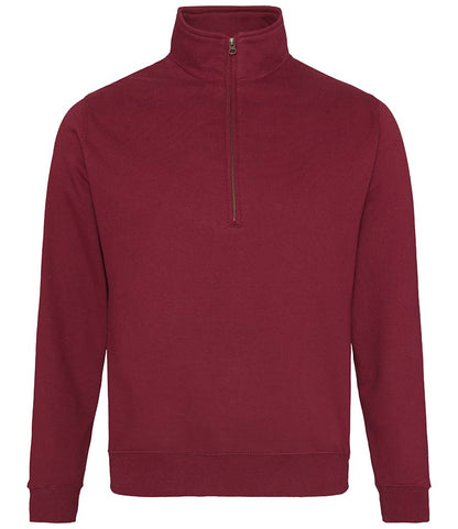 Burgundy children's 3/4 zip hoodie, front view, ready for personalisation