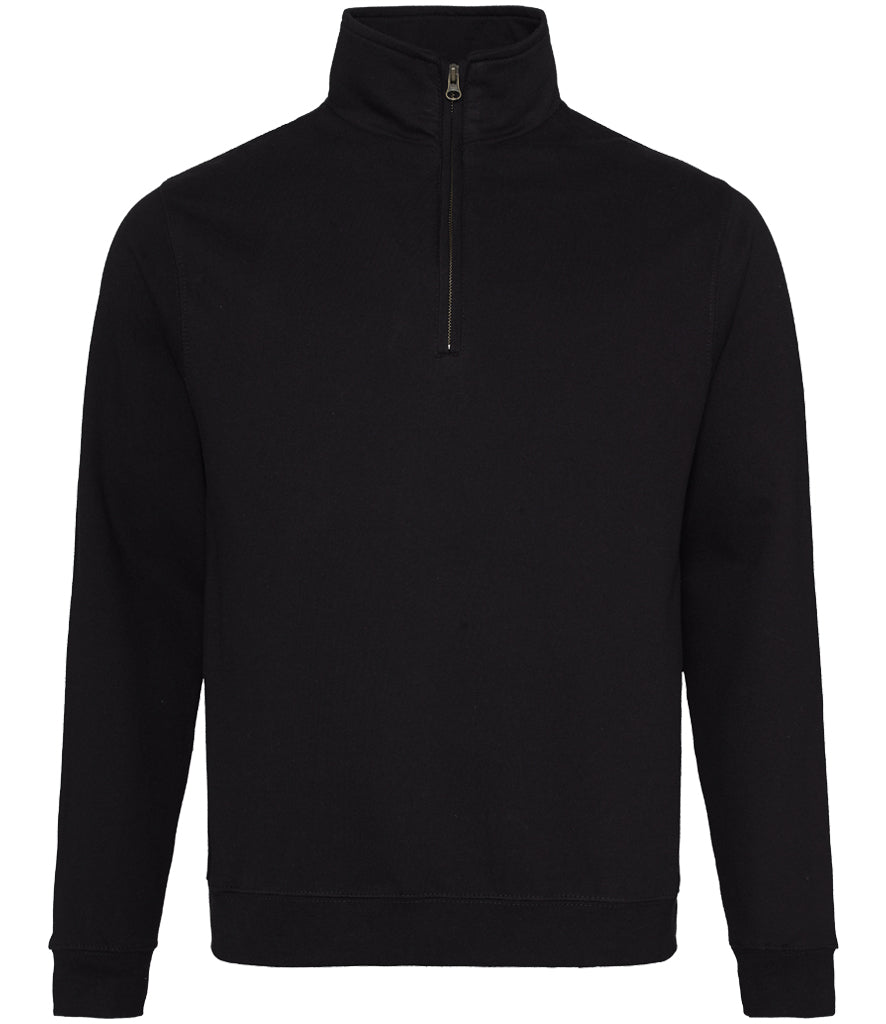 Black children's 3/4 zip hoodie, front view, ready for personalisation