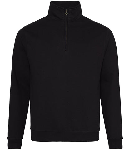 Black children's 3/4 zip hoodie, front view, ready for personalisation