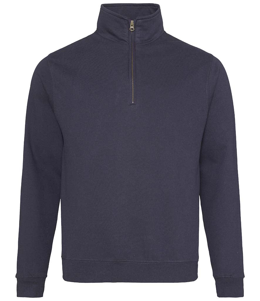 Navy children's 3/4 zip hoodie, front view, ready for personalisation