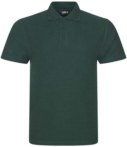 Bottle green personalised polo shirt, front view