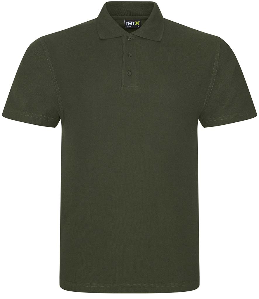 Khaki personalised polo shirt, front view