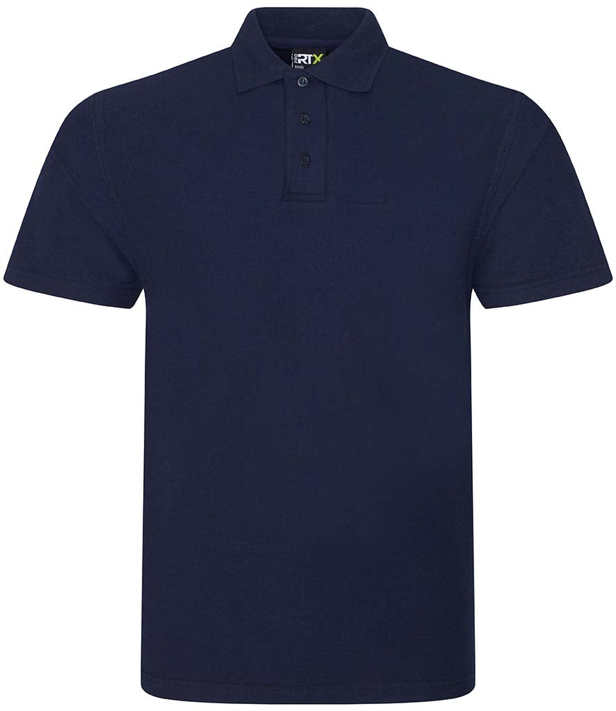 Navy personalised polo shirt, front view
