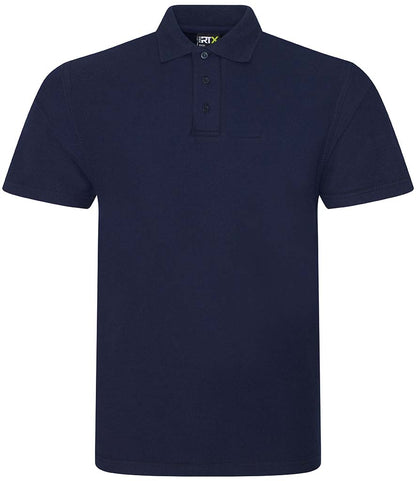 Navy personalised polo shirt, front view