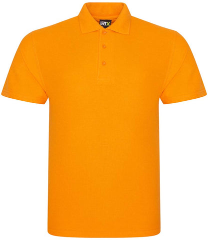Orange personalised polo shirt, front view