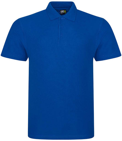Royal blue personalised polo shirt, front view