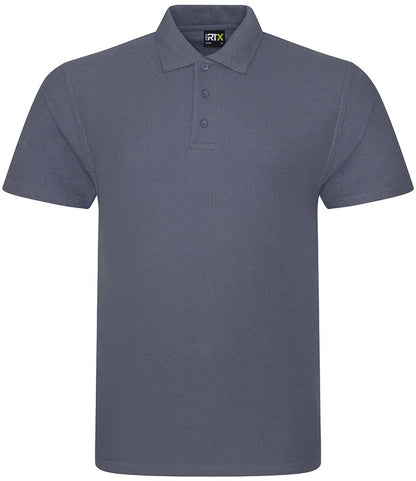 Steel grey personalised polo shirt, front view