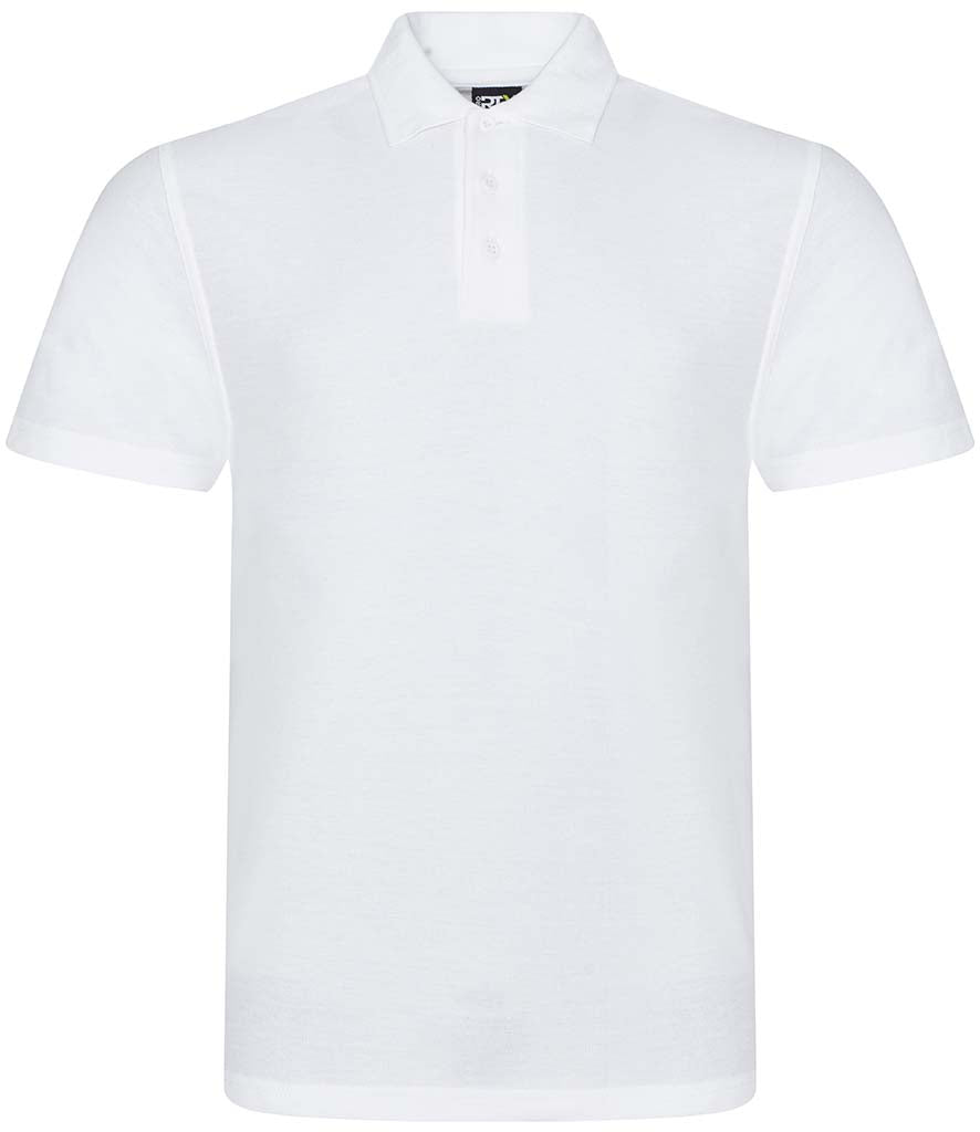 White personalised polo shirt, front view