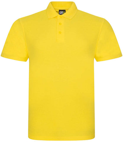 Yellow personalised polo shirt, front view