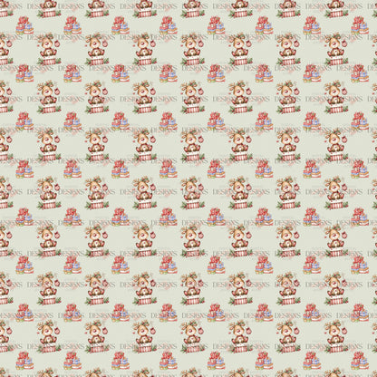 Seamless Reindeer Pattern – Exclusive Christmas Seamless Pattern Digital Download