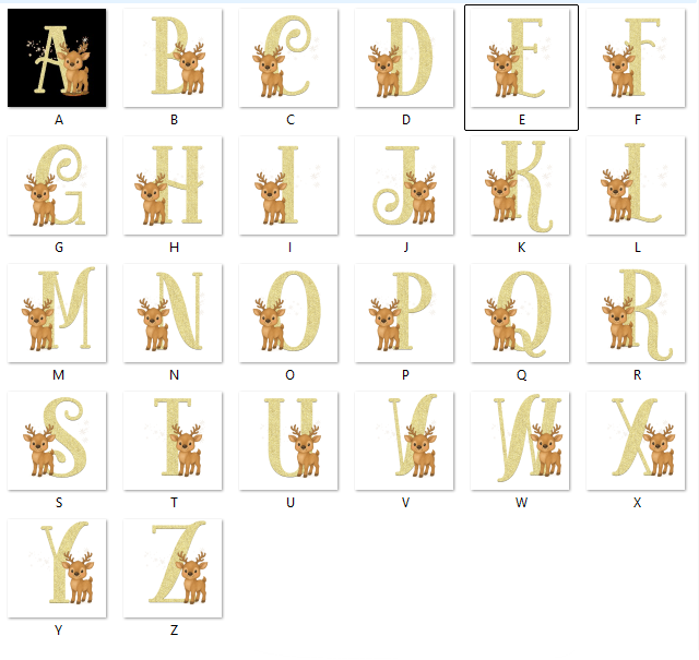 Limited Edition Alphabet – Gold Alphabet Letters – Exclusive PNG Digital Artwork Set