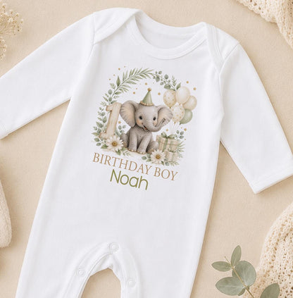 Personalised Elephant 1st Birthday Outfit, Cake Smash Set