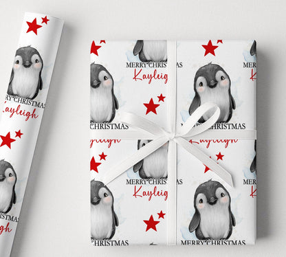 Printed christmas wrapping paper shown as wrapping paper