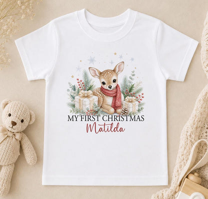 Personalised First Christmas Outfit, Deer Baby Vest, Sleepsuit 2026