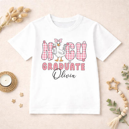 Personalised NICU graduate baby t-shirt with custom name