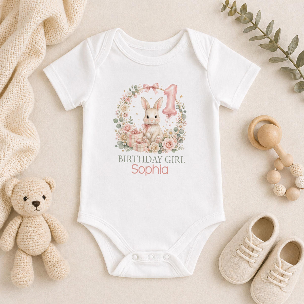 Personalised Bunny 1st Birthday Outfit, Cake Smash Set