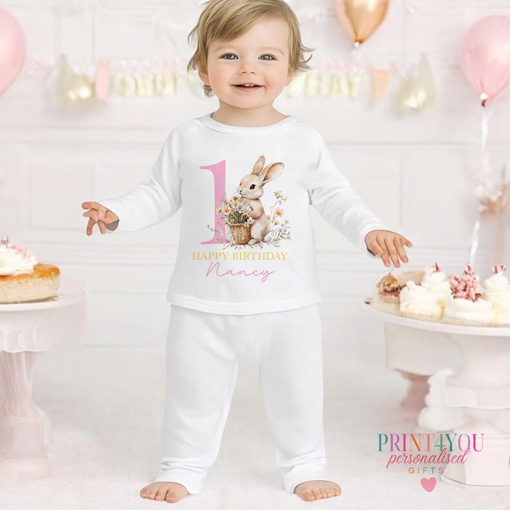 Personalised 1st Birthday Outfit – Baby First Birthday Clothes | Soft Cotton Sleepsuit & Vest