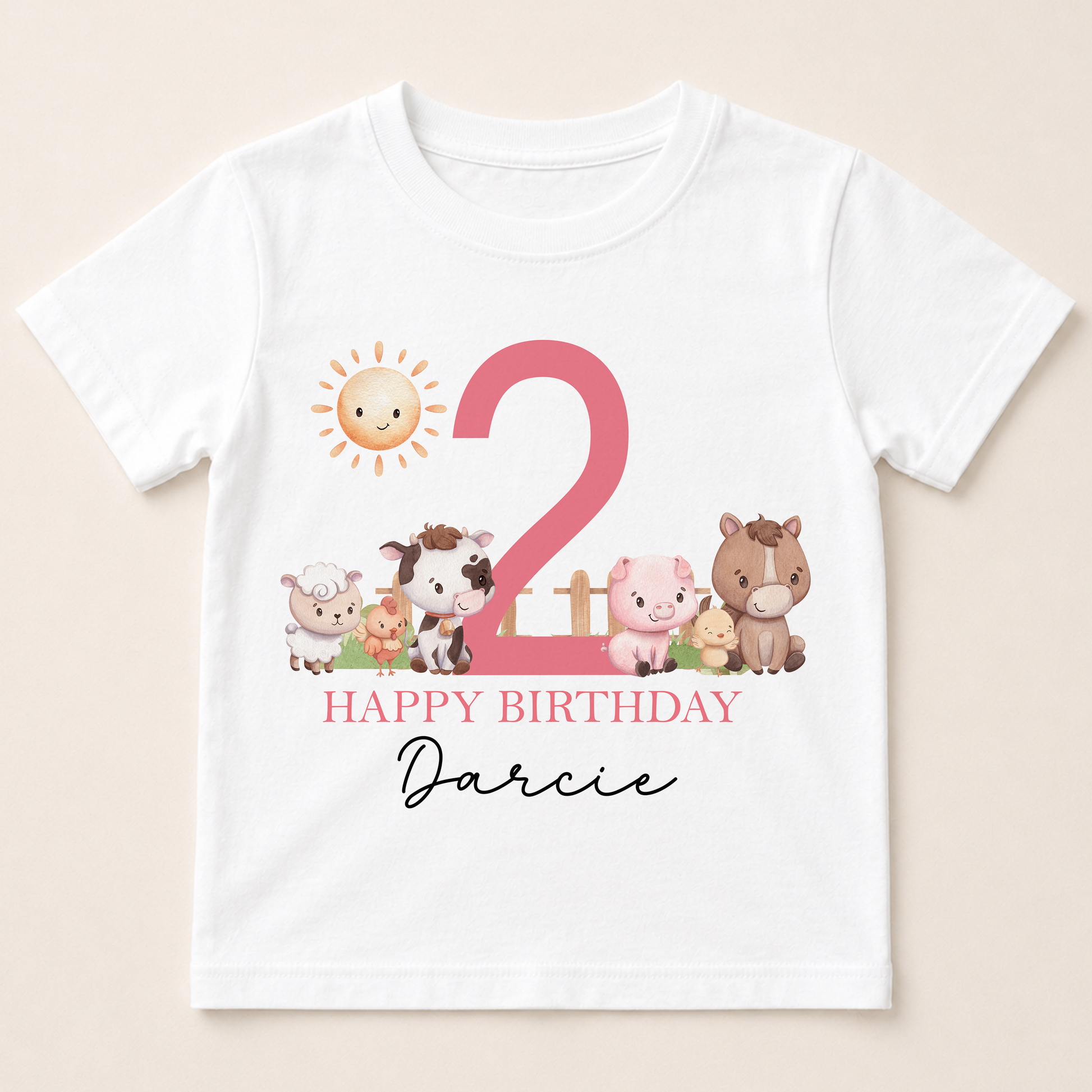 Children's clothing with the farm birthday shirt design