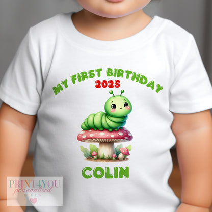 Personalised First Birthday Outfit - Custom Baby T-Shirt, Soft Cotton Sleepsuit & Vest