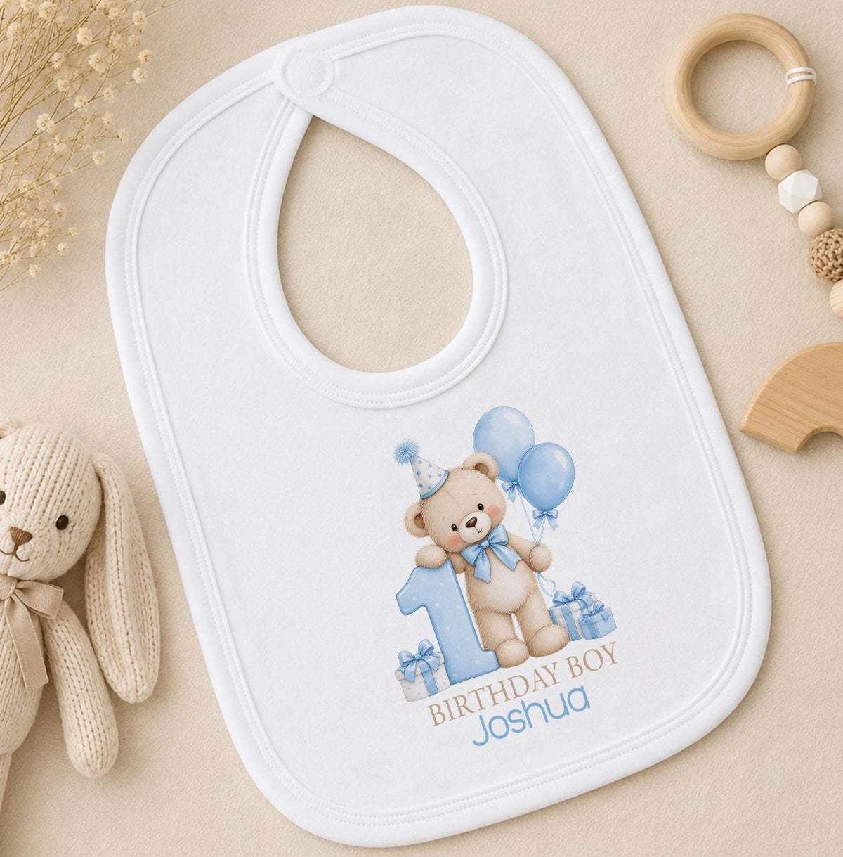 Personalised Teddy Bear 1st Birthday Outfit, Cake Smash Boy