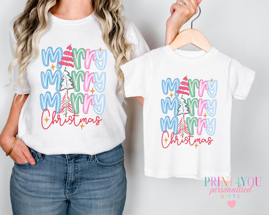Matching Mummy and Me T – Shirts – Personalised Family Tops for Christmas Fun - 0-3 months
