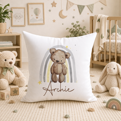 Personalised Baby Cushion – Soft Velvet Cover – Washable Baby Pillow Insert - Cushion cover only