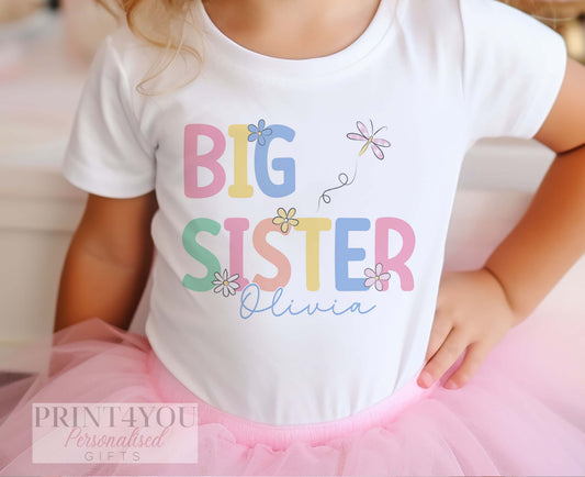 Big Sister Personalised T – Shirt – Promoted To Big Sister Cotton Kids Tee - 6-12 months  T-shirt