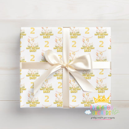 Printed duck wrapping paper shown as wrapping paper