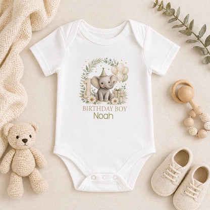 Personalised Elephant 1st Birthday Outfit, Cake Smash Set