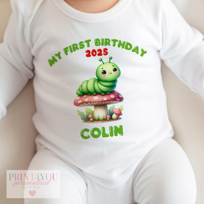 Personalised First Birthday Outfit - Custom Baby T-Shirt, Soft Cotton Sleepsuit & Vest