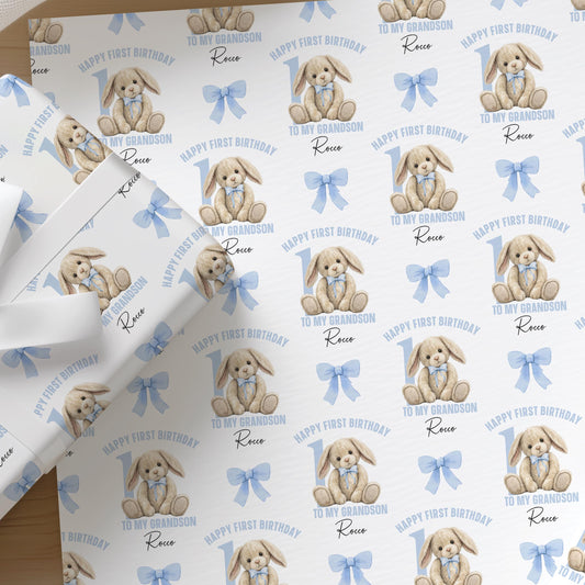 Printed birthday wrapping paper shown as wrapping paper