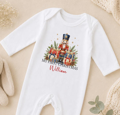 Personalised Baby Christmas Outfit, My First Christmas 2026 Nutcracker Vest