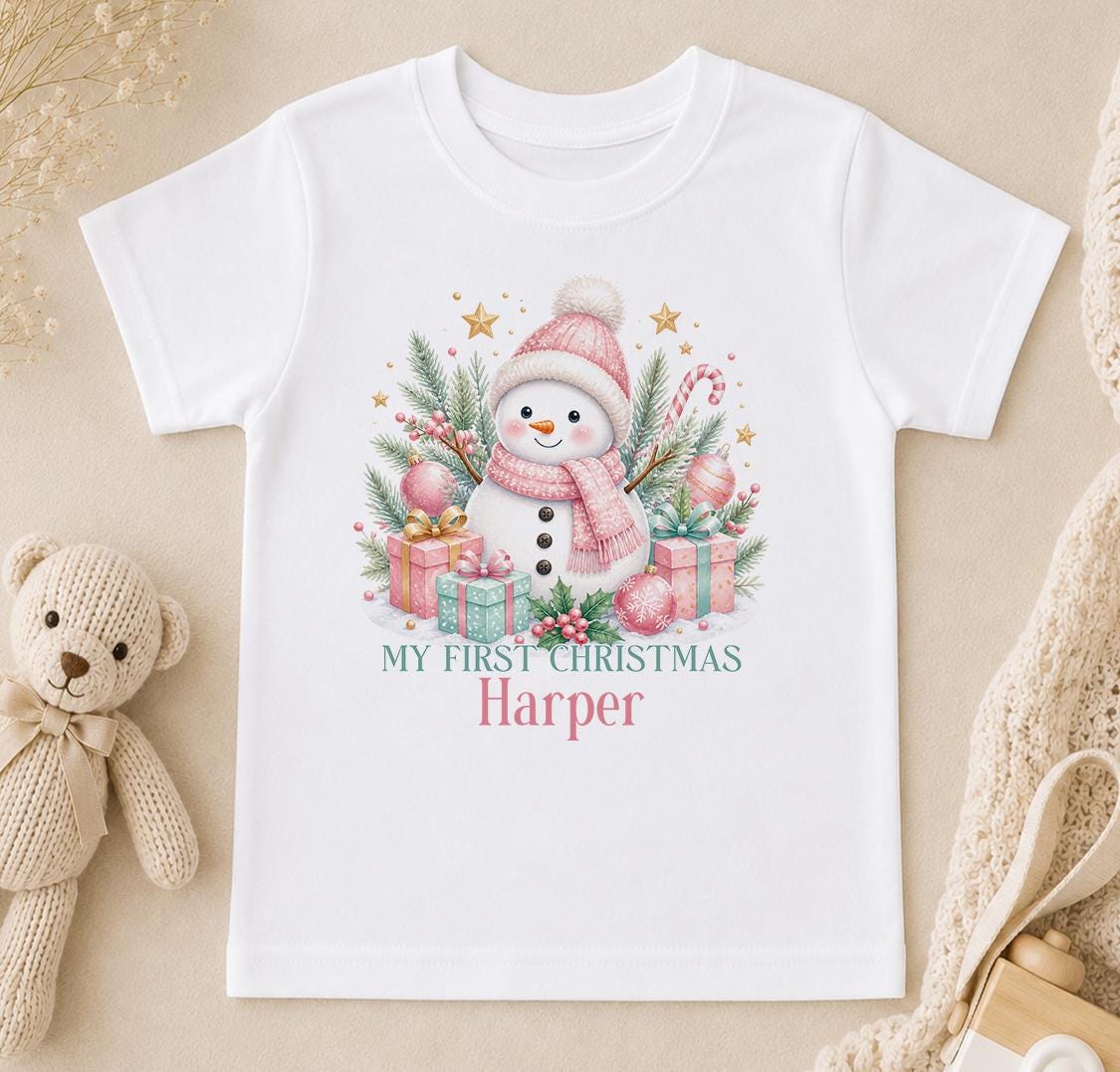 Personalised First Christmas Outfit, Snowman Baby Vest 2026 Gift