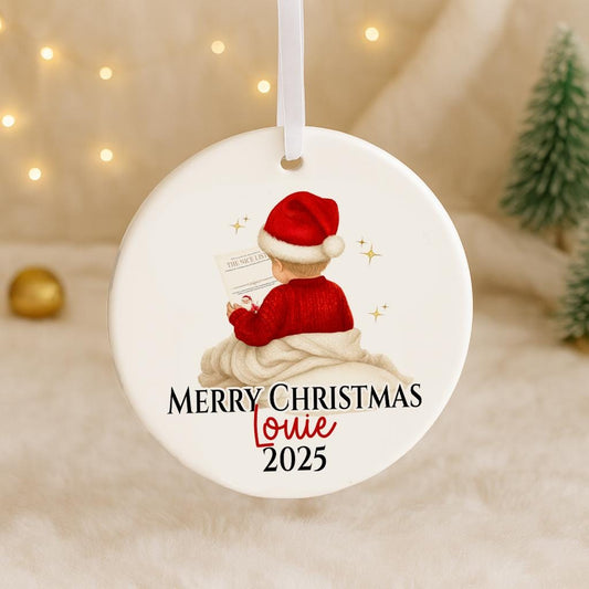 Personalised Ceramic Bauble – Custom Kids Christmas Bauble 2025 Gift Idea - No Thanks