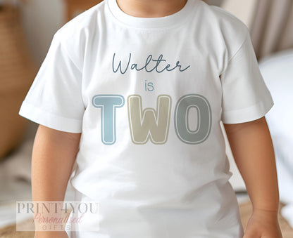 Personalised I Am Two birthday sweatshirt in pastel colours, size 1-2 years