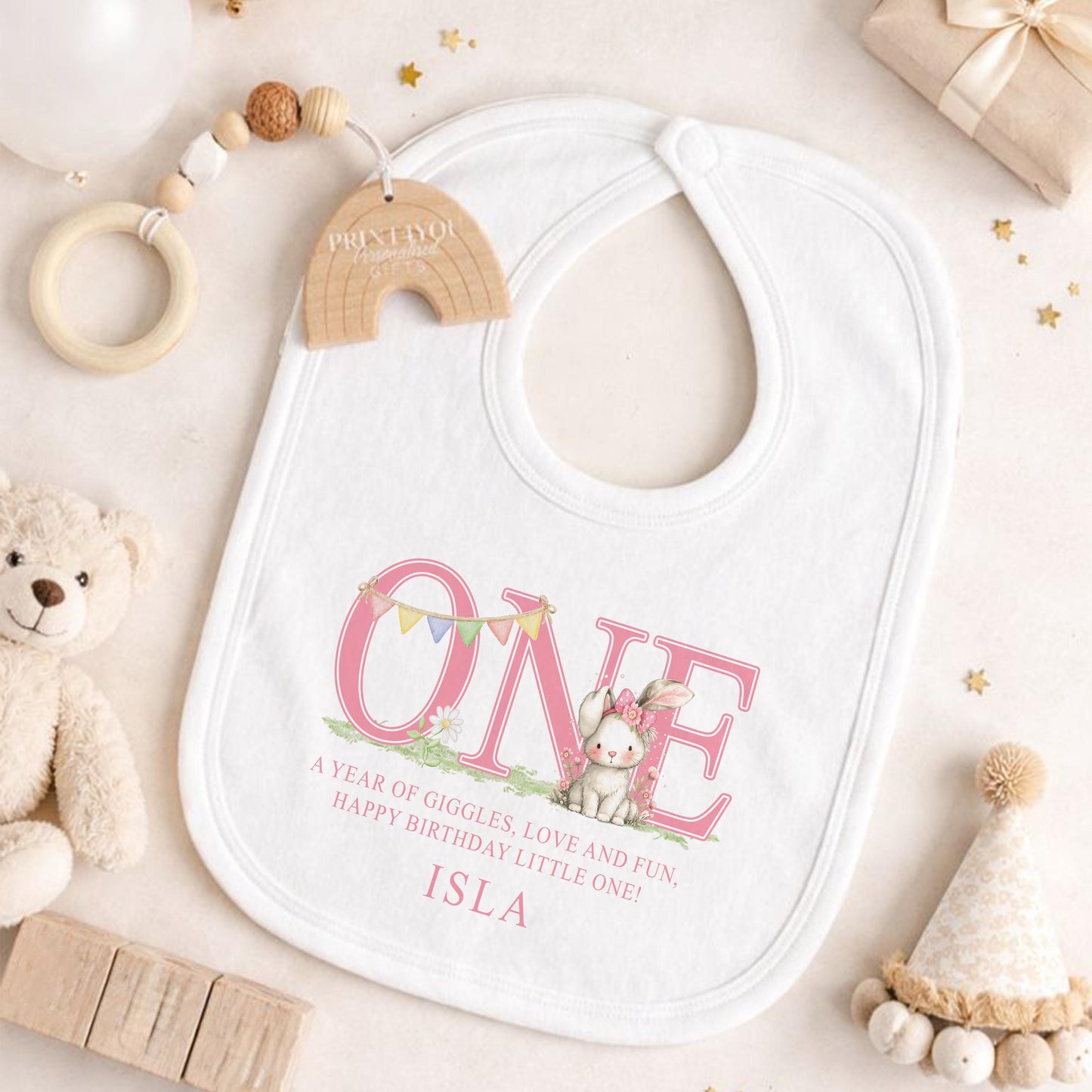 First Birthday Outfit Girl | Custom Baby Name Vest & Soft Cotton Baby Clothes