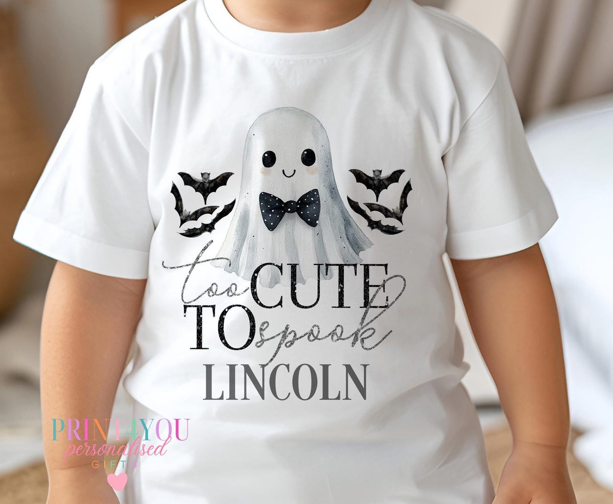 Personalised ghost and bat wings Halloween jumper for children, size 1-2 years