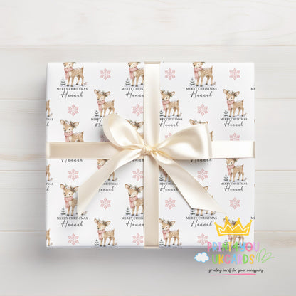 Printed christmas wrapping shown as wrapping paper