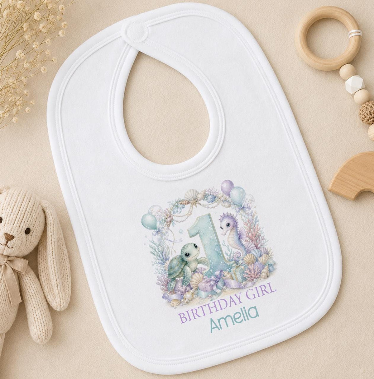 Personalised Sea Turtle 1st Birthday Outfit, Cake Smash Girl