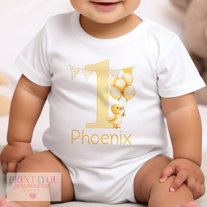 Personalised First Birthday Outfit – Soft Cotton Baby Clothes | Custom Vest & Sleepsuit