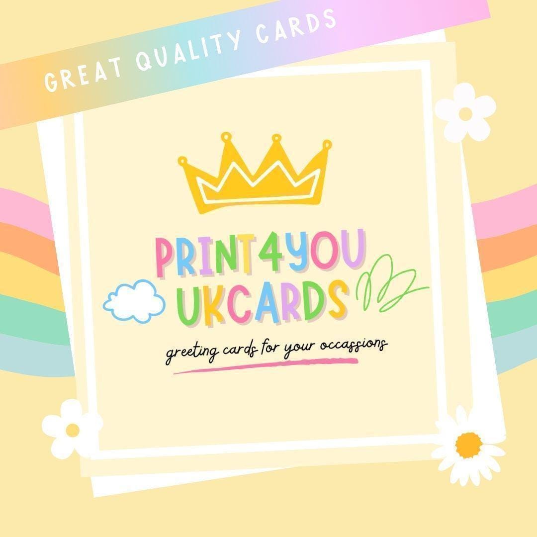1st birthday card printed on 350gsm card stock