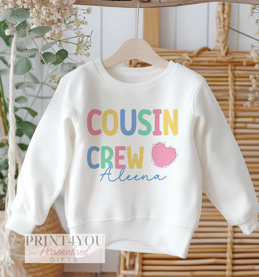 Personalised Cousins Crew Jumper – Matching Family Sweatshirt for Girls Holiday Topsss - 6-12 months