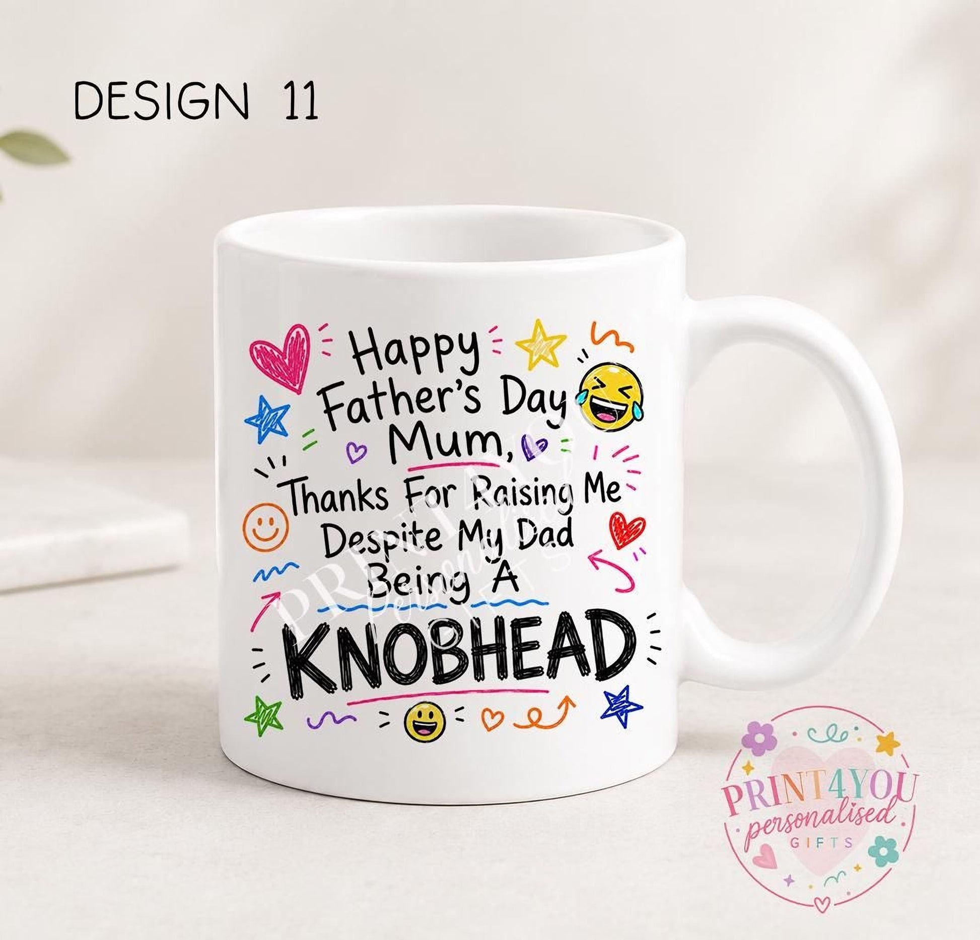 Sweary Father's Day 11oz mug design 7, double sided ceramic print
