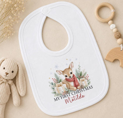 Personalised First Christmas Outfit, Deer Baby Vest, Sleepsuit 2026