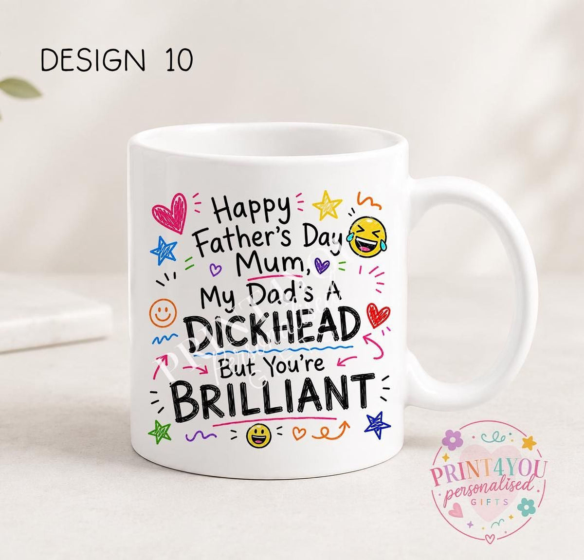 Sweary Father's Day mug design 7, double sided ceramic coffee mug